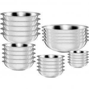 Миска, 50 шт., из нержавеющей стали, штабелируемая, 16/20/22/24/28 см King, Edelstahlfarben