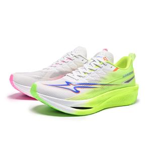 Кроссовки для бега унисекс с низким верхом, амортизацией, поддержкой отскока, износостойкими и противоскользящими свойствами LEBUZHE, Lime Cherry Blossom/Mismatched