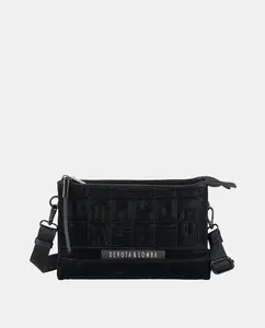 Средняя сумка через плечо с регулируемым плечевым ремнем Devota & Lomba, черный