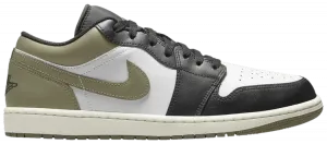 Кроссовки Air Jordan 1 Low 'Black Toe Medium Olive', зеленый