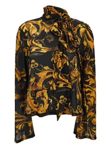 Топ с завязками и принтом Baroque Versace Jeans Couture, черный