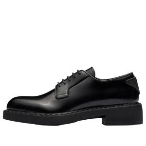 Кроссовки 50mm brushed leather derby shoes 'black' Prada, черный