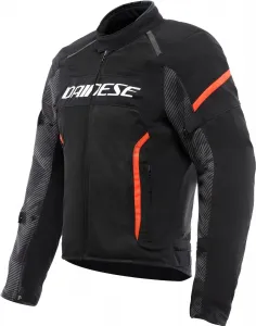 Мужская летняя мотоциклетная куртка Dainese Air Frame 3 Tex со съемной ветрозащитной подкладкой, Black/Black/Red Fluo