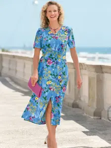 Платье-блузка Classic Basics "Платье", цвет Blau-Bedruckt