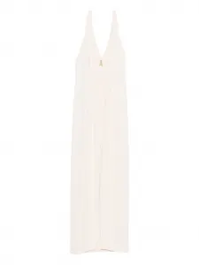 Платье макси с открытой спиной и вырезом халтер Patrizia Pepe, розовый