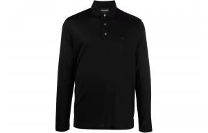 Поло с длинным рукавом и принтом логотипа EMPORIO ARMANI, черный