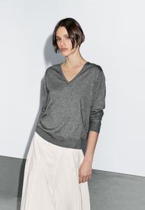 Джемпер Massimo Dutti LONG SLEEVES WITH V-NECK, Grey