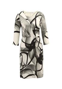 Платье в изысканном стиле с накидкой и графическим принтом Madeleine, мультиколор