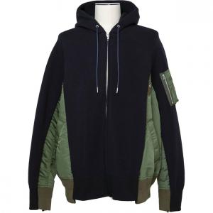 Худи с цветовыми блоками Sacai, черный