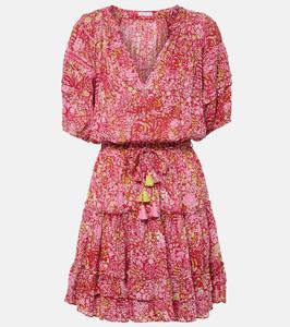 Мини-платье Bona с цветочным принтом Poupette St Barth, Pink Corolle