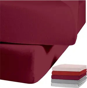 Простыня на резинке JACK by Kaeppel из фланели с эластичными краями, хлопок, 90x190-100x200 / 140-160x200 / 180-200x200 см, цвет: бордо, размер: 140x200 см Jack