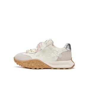 Высокие нескользящие низкие кеды casual женские beige HR, бежевый