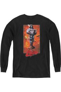 Футболка с длинным рукавом для подростков "Лига справедливости Америки" с изображением Лобо Gildan, черный