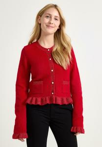 Кардиган Lindex WITH FLOUNCES AND BUTTONS, Dark Red