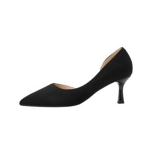 Женские туфли на тонком каблуке и высоком каблуке QITUMAUL, Black[Heel Height 6.5Cm]