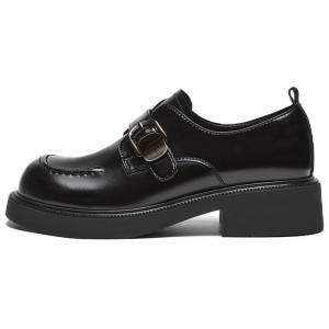 BASTO Ночные эльфийские лоферы на каблуке 4 см женские черные, цвет Black