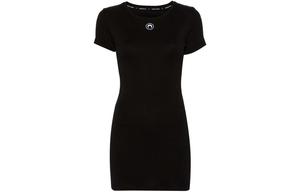 Органическая хлопковая футболка-платье Marine Serre, черный