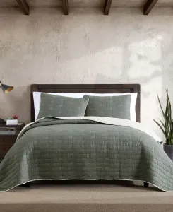 Двусторонний комплект постельного белья Troutdale из 3 предметов, размер King Eddie Bauer, темно-зеленый