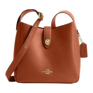 COACH Кожаная сумка через плечо Хэдли среднего размера для женщин в коричневом и желтом цвете