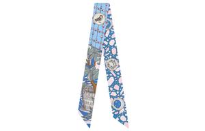 Шёлковый платок женский синий HERMES