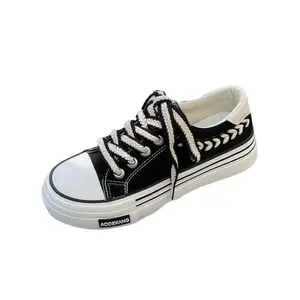 Alxnan Женские низкие кеды из холста черные, цвет Black