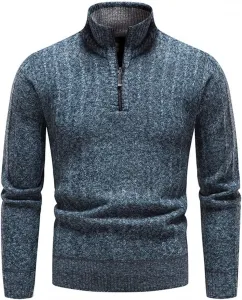 Свитер Lu's Chic мужской с застежкой на четверть, вязаный, с длинным рукавом, осенний, хлопковый