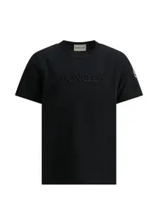 Футболка с тиснением Moncler Enfant, черный