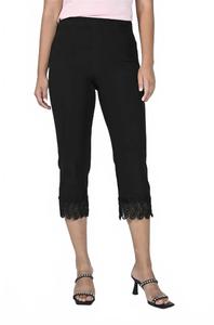 Черные брюки с кружевной отделкой Frank Lyman