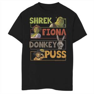 Футболка с графическим рисунком «Шрек» для мальчиков 8–20 лет, групповая фотография, набор персонажей Licensed Character
