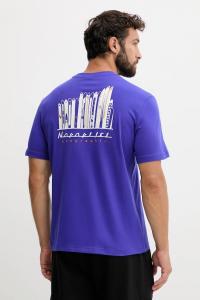 Футболка S-Guide из хлопка Napapijri, фиолетовый