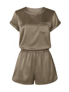 Короткий пижамный комплект C&City, оливковый