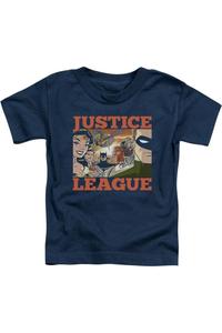 Футболка с коротким рукавом для малышей Justice League of America New Dawn Group Gildan, темно-синий