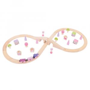 Bigjigs Toys, поезд восьмерка для девочек