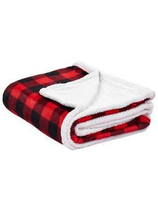 Beliani Мягкое одеяло LIQUORICE в красно-бело-черной цветовой гамме - (Ш) 150 x (В) 1 x (Д) 200 см