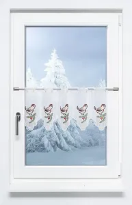 Штора для кафе, кружево Плауэн - Щегол (Ш x В) 165 см * 30 см * Коричневый/разноцветный