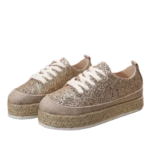 Нескользящие и износостойкие низкие повседневные туфли, увеличивающие рост, женские Lin Feng, Apricot