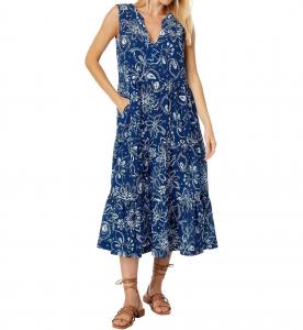 Многоярусное платье макси цвета индиго Elliott Lauren