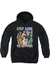 Толстовка с капюшоном для молодежи "Героини Лиги Справедливости Америки" Gildan, черный