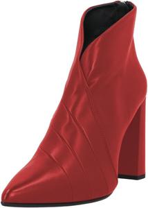 Женские ботильоны YDN с заостренным носком, стильные, на высоком толстом каблуке, с задней молнией, удобные для повседневной носки, короткие ботинки, размеры 4-16 US, Red