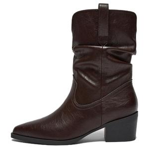 BASTO Темно-коричневые женские полусапожки на среднем каблуке, цвет Dark Brown