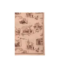 Достопримечательности Лондона, шерстяной шелковый шарф Burberry, коричневый