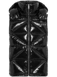 Philipp Plein дутый жилет Hexagon с логотипом, черный