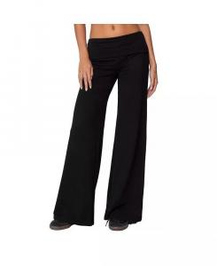 Женские широкие брюки с отложным воротником Edikted, черный