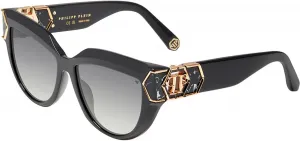 Солнцезащитные очки Philipp Plein SPP 176 M 0700, глянцево-черные