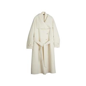 ELLE Пальто женское Ecru с лацканами утепленное прямое