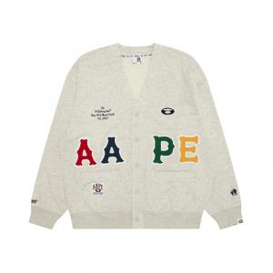 Толстовка с аппликацией логотипа A Bathing APE Aape, серо-белый