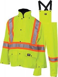 Helly-Hansen Waverly High Visibility Packable Storm Suit for Men, Adjustable Fit, Snap Button Closure, Detachable Hood Helly Hansen, En 471 Yellow