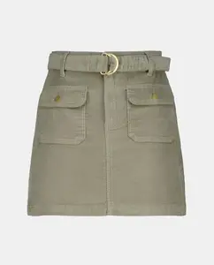 Длинная мини-юбка из вельвета Easy Wear, хаки