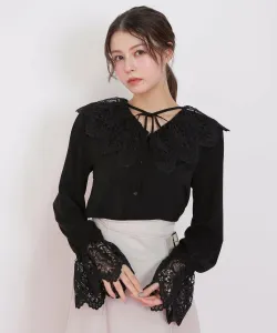 Блузка с кружевным воротником Jill By Jill Stuart, цвет Black