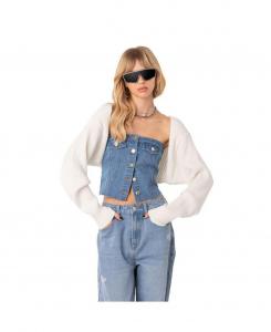 Женский свитер с рукавами в рубчик Edikted